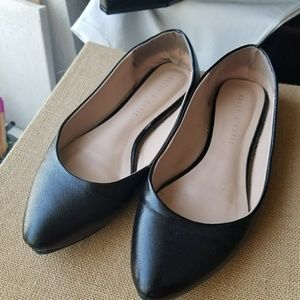 Black pointy flat shoes.